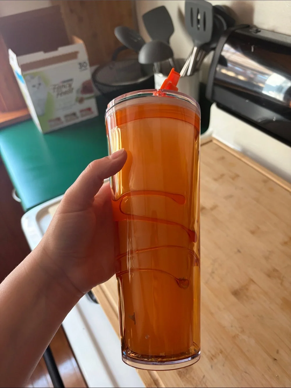 Halloween Orange Double-Wall Travel Tumbler with Lid -